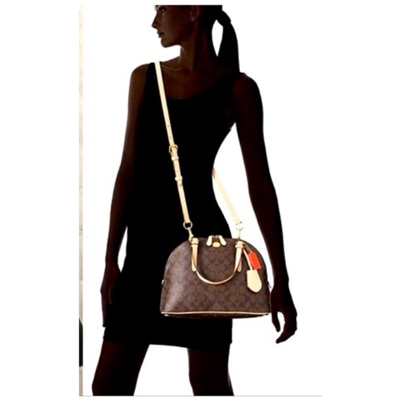 Coach Peyton Cora Domed Satchel Mahogany Brown F25671 - Picture 14 of 14